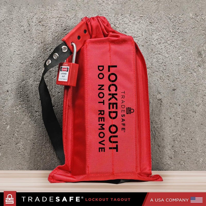 TRADESAFE Lockout Tagout Oversized Plug and Hoist Control Cover, Fits 18 x 13 Inches Controls, Tear-Resistant Industrial Lockout Bag for Controls and Switches, Cinch Bag for Safety Lock Out - Image 5